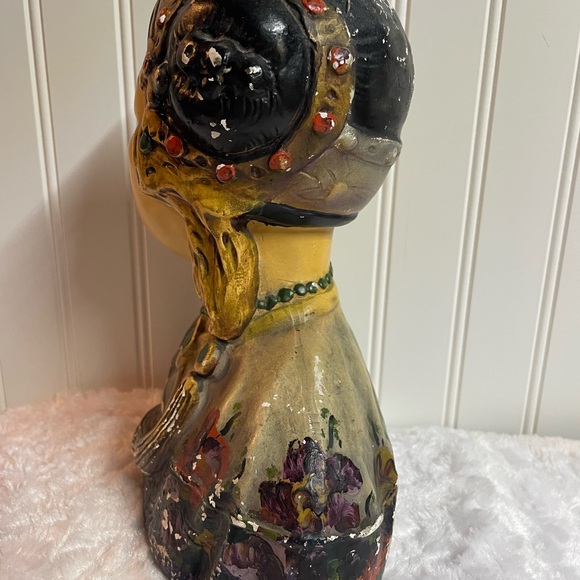 1923 Joe Celona Chalkware Bust of Beautiful Asian Woman 9.5X8 - Picture 7 of 10